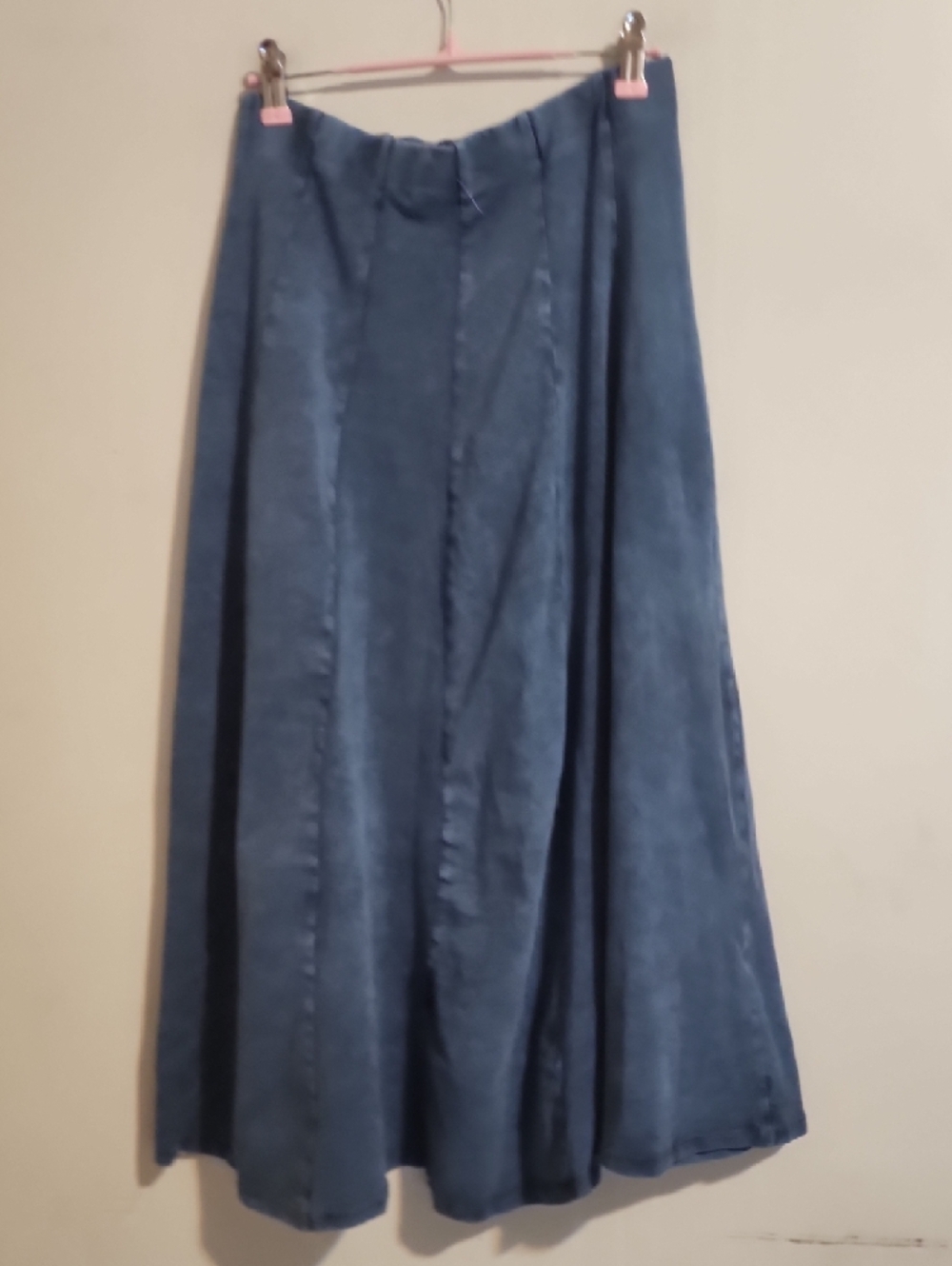 Classic Denim-Style Maxi Skirt in Dusty Blue - Picture 4 of 5